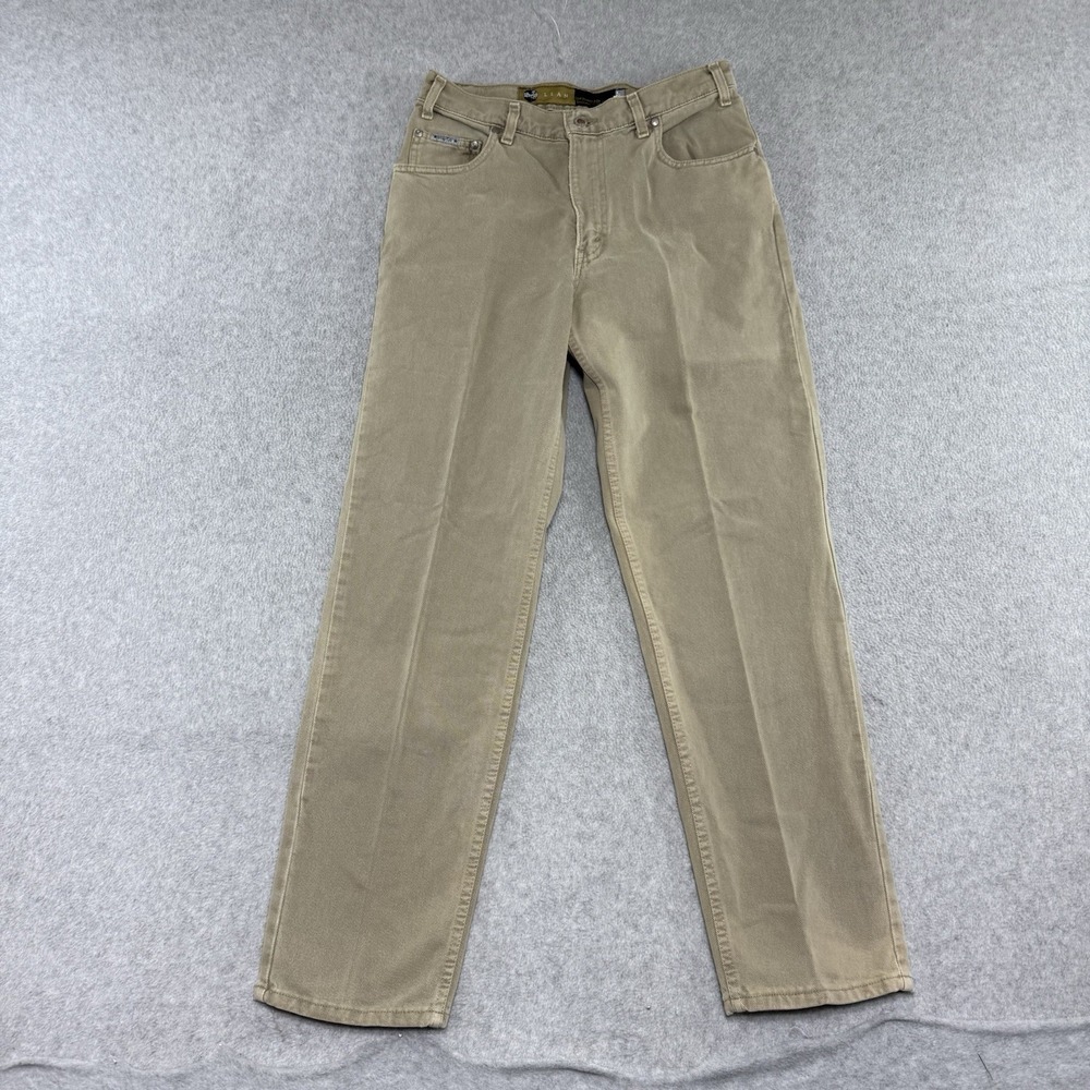 Vintage 90s Levis Silvertab Straight 30x32 Beige Tan‎ Denim Jeans USA Made Lean
